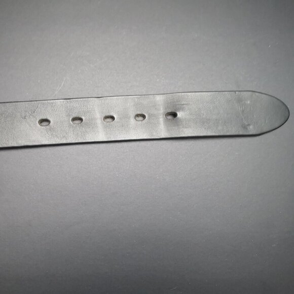 River Worked Jeans Black Genuine Italian Leather Size 32 Unisex Belt - Picture 7 of 8